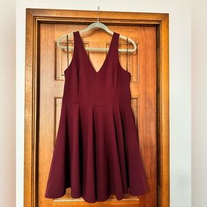 Lulus Ariana Burgundy Skater Dress SZ XL